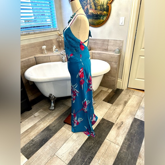 NWT Free People Gorgeous Floral Silky Slip Dress W/Embroidered Cutouts S - Picture 11 of 17